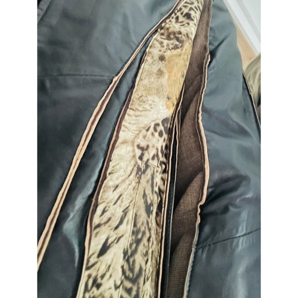 KOOS OF COURSE ART TO WEAR MOTO JACKET Tweed Animal Print Leather BLAZER Medium - Picture 4 of 11